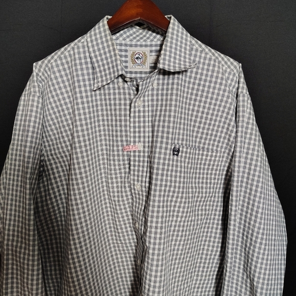 Cinch Men's Black and White Plaid Button-Down Shirt Large - Picture 4 of 4